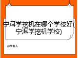 宁洱学挖机在哪个学校好(宁洱学挖机学校)