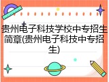 贵州电子科技学校中专招生简章(贵州电子科技中专招生)