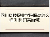 四川科技职业学院职高怎么样(川科职高如何)