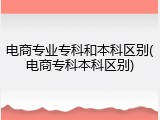 电商专业专科和本科区别(电商专科本科区别)