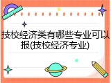技校经济类有哪些专业可以报(技校经济专业)
