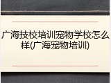 广海技校培训宠物学校怎么样(广海宠物培训)