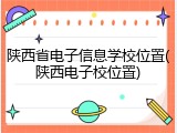 陕西省电子信息学校位置(陕西电子校位置)