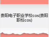 贵阳电子职业学校cos(贵阳职校cos)