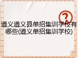 遵义遵义县单招集训学校有哪些(遵义单招集训学校)