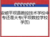安顺平坝县数控技术学校中专还是大专(平坝数控学校学历)