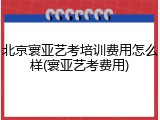 北京寰亚艺考培训费用怎么样(寰亚艺考费用)