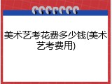美术艺考花费多少钱(美术艺考费用)