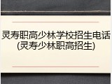 灵寿职高少林学校招生电话(灵寿少林职高招生)