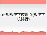 正规叛逆学校盘点(叛逆学校排行)