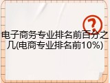 电子商务专业排名前百分之几(电商专业排名前10%)