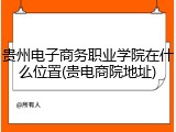 贵州电子商务职业学院在什么位置(贵电商院地址)