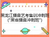 黑龙江播音艺考集训冲刺班("黑省播音冲刺班")