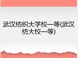 武汉纺织大学校一等(武汉纺大校一等)
