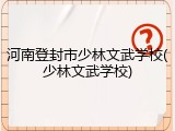河南登封市少林文武学校(少林文武学校)