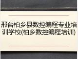 邢台柏乡县数控编程专业培训学校(柏乡数控编程培训)