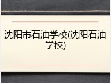 沈阳市石油学校(沈阳石油学校)