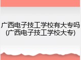 广西电子技工学校有大专吗(广西电子技工学校大专)