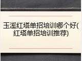 玉溪红塔单招培训哪个好(红塔单招培训推荐)
