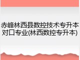 赤峰林西县数控技术专升本对口专业(林西数控专升本)