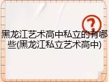 黑龙江艺术高中私立的有哪些(黑龙江私立艺术高中)