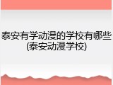 泰安有学动漫的学校有哪些(泰安动漫学校)