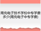 南充电子技术学校中专学费多少(南充电子中专学费)