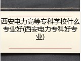 西安电力高等专科学校什么专业好(西安电力专科好专业)
