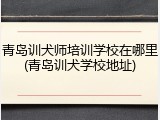 青岛训犬师培训学校在哪里(青岛训犬学校地址)