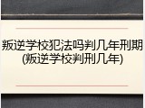 叛逆学校犯法吗判几年刑期(叛逆学校判刑几年)