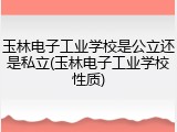 玉林电子工业学校是公立还是私立(玉林电子工业学校性质)