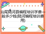 汕尾陆河县编程培训学费一般多少钱(陆河编程培训费用)