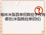 榆林米脂县单招数控学校有哪些(米脂数控单招校)