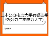 二本公办电力大学有哪些学校(公办二本电力大学)