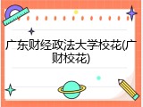 广东财经政法大学校花(广财校花)