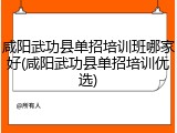 咸阳武功县单招培训班哪家好(咸阳武功县单招培训优选)