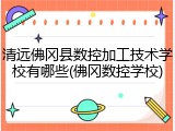 清远佛冈县数控加工技术学校有哪些(佛冈数控学校)