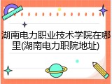 湖南电力职业技术学院在哪里(湖南电力职院地址)