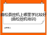 曲松县挖机上哪里学比较好(曲松挖机培训)