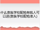 什么贵族学校配枪有钱人可以进(贵族学校配枪准入)