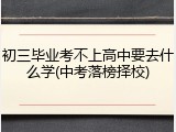 初三毕业考不上高中要去什么学(中考落榜择校)