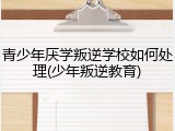 青少年厌学叛逆学校如何处理(少年叛逆教育)