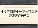技校不想读少年学校可以吗(技校能转学吗)