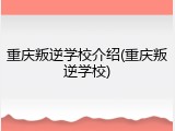 重庆叛逆学校介绍(重庆叛逆学校)