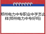 郑州电力中专职业中学怎么样(郑州电力中专好吗)