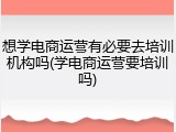 想学电商运营有必要去培训机构吗(学电商运营要培训吗)