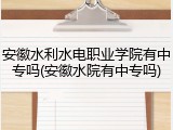 安徽水利水电职业学院有中专吗(安徽水院有中专吗)