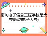 廊坊电子信息工程学校是大专(廊坊电子大专)