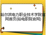 哈尔滨电力职业技术学院官网首页(哈电职院官网)