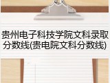 贵州电子科技学院文科录取分数线(贵电院文科分数线)